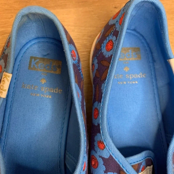 Keds Kate Spade Peacock Blue Floral Shoes - Picture 6 of 8